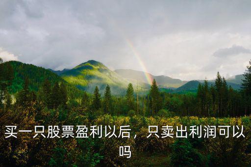 買一只股票盈利以后，只賣出利潤可以嗎