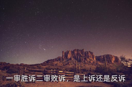 一審勝訴二審敗訴，是上訴還是反訴