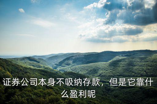 證券公司本身不吸納存款，但是它靠什么盈利呢