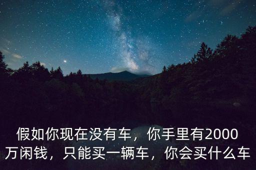 假如你現(xiàn)在沒(méi)有車(chē)，你手里有2000萬(wàn)閑錢(qián)，只能買(mǎi)一輛車(chē)，你會(huì)買(mǎi)什么車(chē)