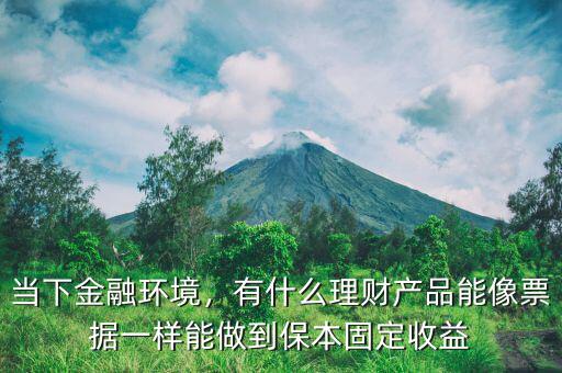 當(dāng)下金融環(huán)境，有什么理財(cái)產(chǎn)品能像票據(jù)一樣能做到保本固定收益