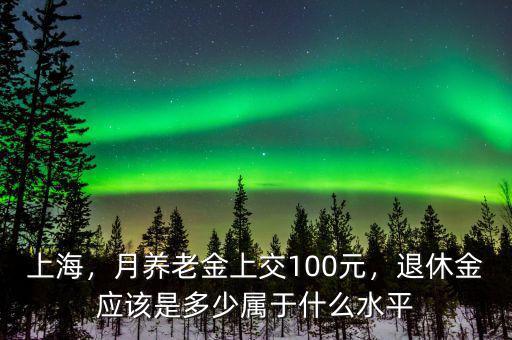 上海，月養(yǎng)老金上交100元，退休金應(yīng)該是多少屬于什么水平