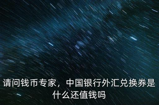 請(qǐng)問(wèn)錢幣專家，中國(guó)銀行外匯兌換券是什么還值錢嗎