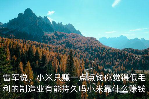 雷軍說，小米只賺一點點錢你覺得低毛利的制造業(yè)有能持久嗎小米靠什么賺錢