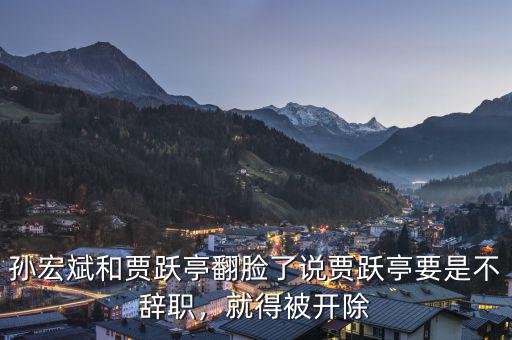 孫宏斌和賈躍亭翻臉了說賈躍亭要是不辭職，就得被開除