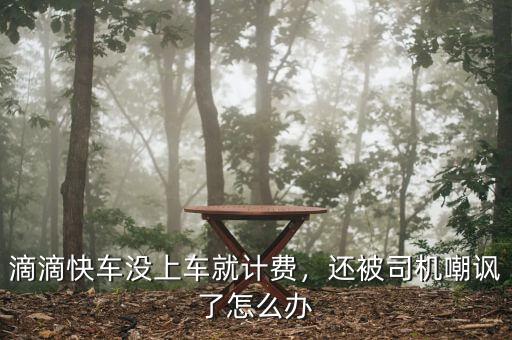 滴滴快車沒上車就計費，還被司機嘲諷了怎么辦