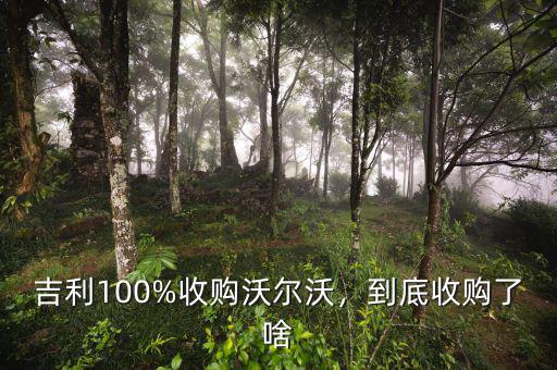 吉利100%收購沃爾沃，到底收購了啥