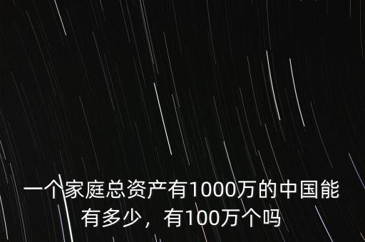 一個(gè)家庭總資產(chǎn)有1000萬的中國(guó)能有多少，有100萬個(gè)嗎