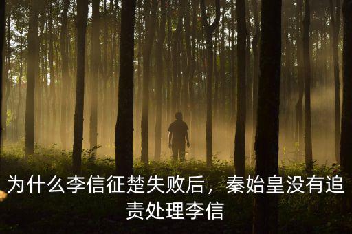為什么李信征楚失敗后，秦始皇沒有追責(zé)處理李信