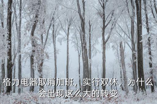 格力電器取消加班，實行雙休，為什么會出現(xiàn)這么大的轉變