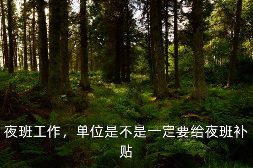 夜班工作，單位是不是一定要給夜班補(bǔ)貼