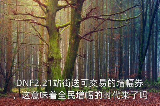 DNF2.21站街送可交易的增幅券，這意味著全民增幅的時(shí)代來(lái)了嗎