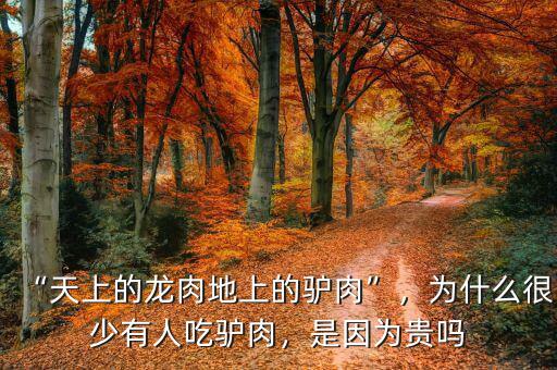 “天上的龍肉地上的驢肉”，為什么很少有人吃驢肉，是因為貴嗎