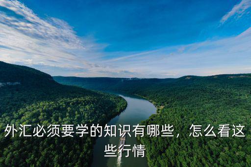 外匯必須要學(xué)的知識有哪些，怎么看這些行情