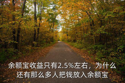 余額寶收益只有2.5%左右，為什么還有那么多人把錢放入余額寶