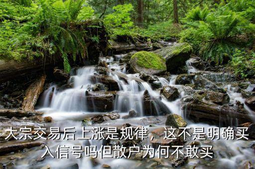 大宗交易后上漲是規(guī)律，這不是明確買入信號嗎但散戶為何不敢買