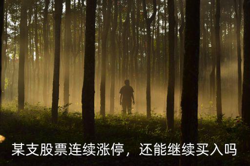 某支股票連續(xù)漲停，還能繼續(xù)買入嗎