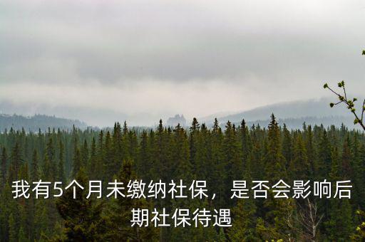 我有5個月未繳納社保，是否會影響后期社保待遇