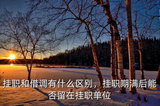 掛職和借調(diào)有什么區(qū)別，掛職期滿后能否留在掛職單位