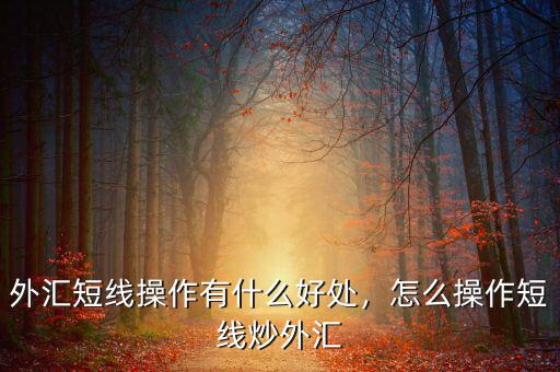 外匯短線操作有什么好處，怎么操作短線炒外匯