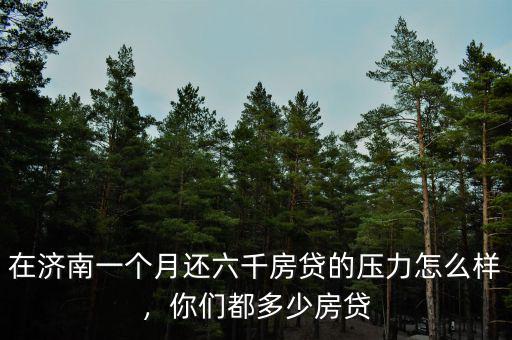 在濟(jì)南一個(gè)月還六千房貸的壓力怎么樣，你們都多少房貸