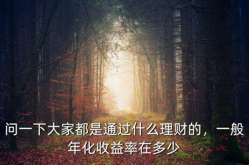 問一下大家都是通過什么理財?shù)?，一般年化收益率在多? class=