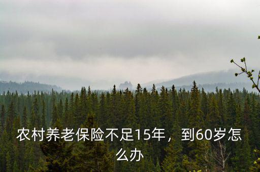 農(nóng)村養(yǎng)老保險不足15年，到60歲怎么辦