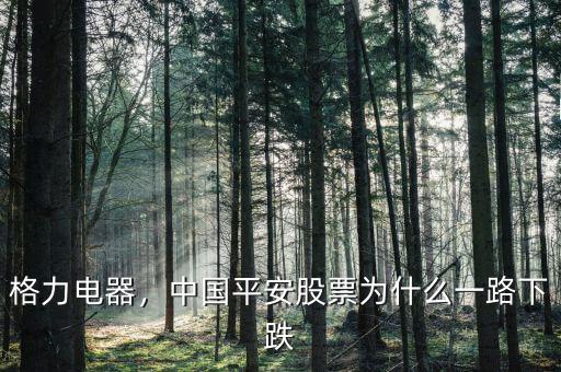 格力電器，中國平安股票為什么一路下跌