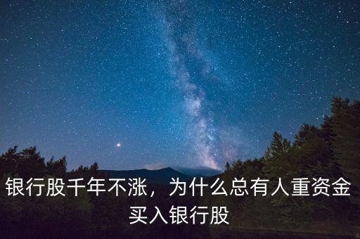 銀行股千年不漲，為什么總有人重資金買(mǎi)入銀行股