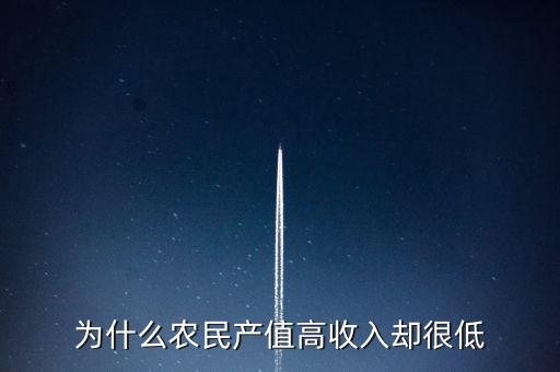 為什么農民產值高收入?yún)s很低