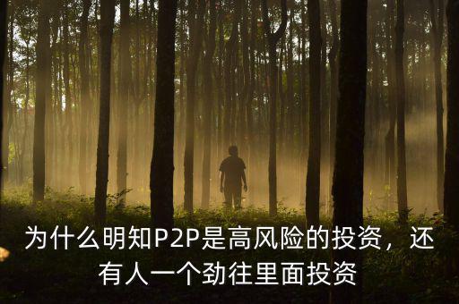 為什么明知P2P是高風(fēng)險(xiǎn)的投資，還有人一個(gè)勁往里面投資