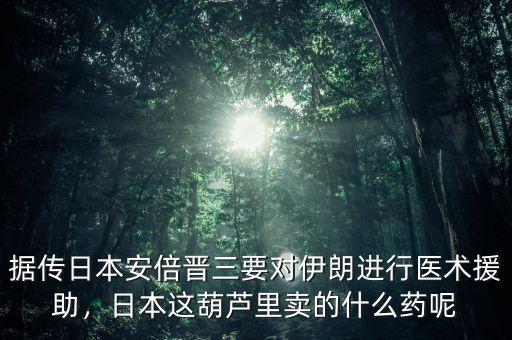 據(jù)傳日本安倍晉三要對伊朗進行醫(yī)術援助，日本這葫蘆里賣的什么藥呢