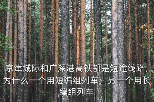 京津城際和廣深港高鐵都是短途線路，為什么一個(gè)用短編組列車(chē)，另一個(gè)用長(zhǎng)編組列車(chē)