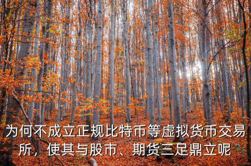 為何不成立正規(guī)比特幣等虛擬貨幣交易所，使其與股市、期貨三足鼎立呢