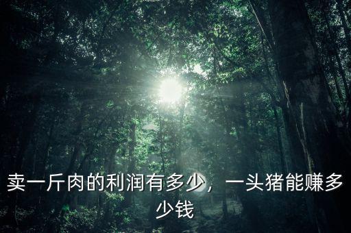 賣一斤肉的利潤有多少，一頭豬能賺多少錢