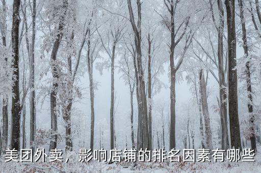 美團外賣，影響店鋪的排名因素有哪些