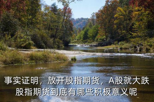 事實(shí)證明，放開股指期貨，A股就大跌股指期貨到底有哪些積極意義呢
