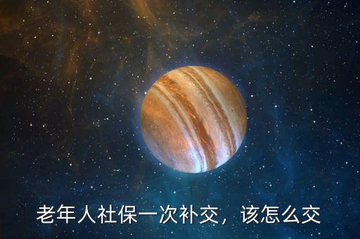 老年人社保一次補交，該怎么交