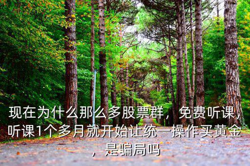 現(xiàn)在為什么那么多股票群，免費(fèi)聽課，聽課1個多月就開始讓統(tǒng)一操作買黃金，是騙局嗎