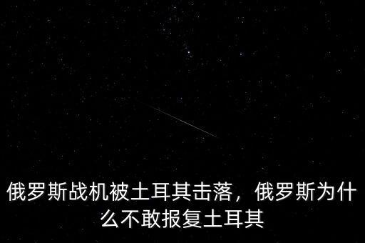 俄羅斯戰(zhàn)機(jī)被土耳其擊落，俄羅斯為什么不敢報(bào)復(fù)土耳其