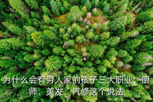 為什么會(huì)有窮人家的孩子三大職業(yè)：廚師、美發(fā)、汽修這個(gè)說(shuō)法