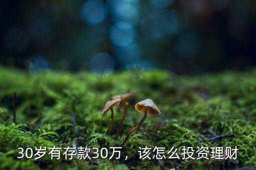 30歲有存款30萬，該怎么投資理財