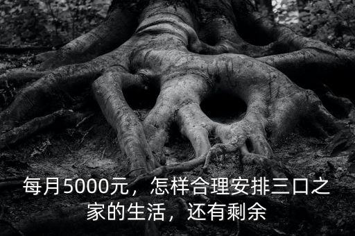 每月5000元，怎樣合理安排三口之家的生活，還有剩余