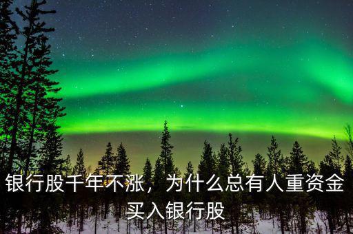 銀行股千年不漲，為什么總有人重資金買入銀行股