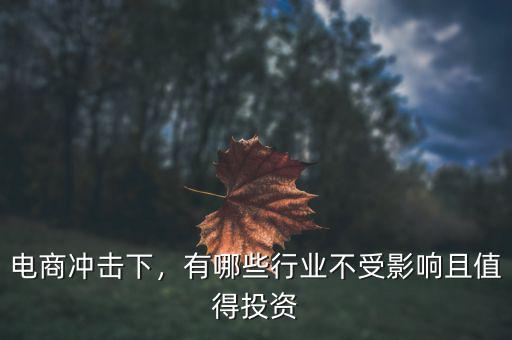 電商沖擊下，有哪些行業(yè)不受影響且值得投資