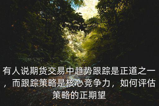 有人說(shuō)期貨交易中趨勢(shì)跟蹤是正道之一，而跟蹤策略是核心競(jìng)爭(zhēng)力，如何評(píng)估策略的正期望