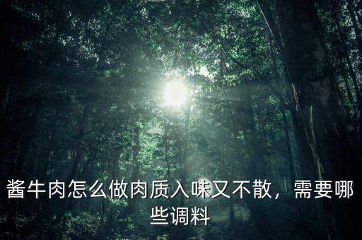 醬牛肉怎么做肉質(zhì)入味又不散，需要哪些調(diào)料