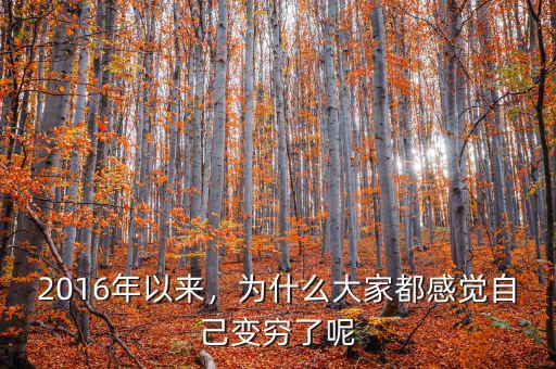 2016年以來(lái)，為什么大家都感覺(jué)自己變窮了呢