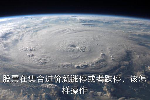 股票在集合進價就漲停或者跌停，該怎樣操作