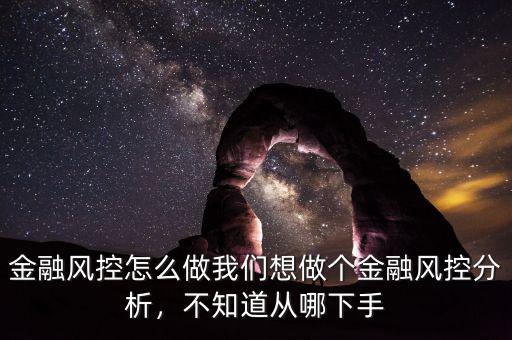 金融風(fēng)控怎么做我們想做個(gè)金融風(fēng)控分析，不知道從哪下手